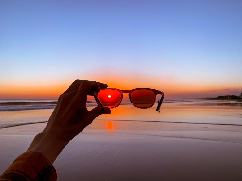 Photo sunglasses, eye chart